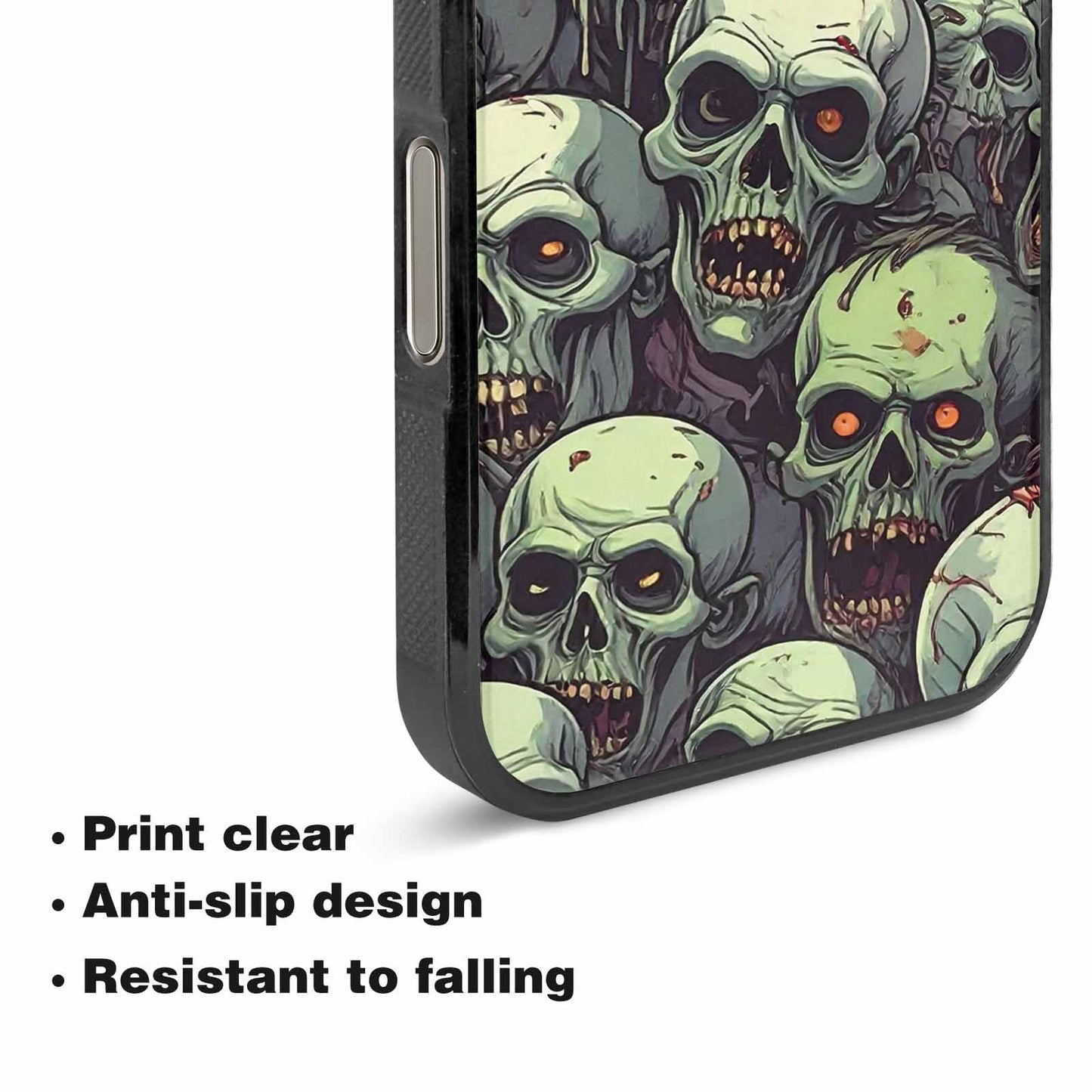 iPhone 16 Pro Case — Zombie Head Pattern Hundreds Of Small, Original Design Phone Case