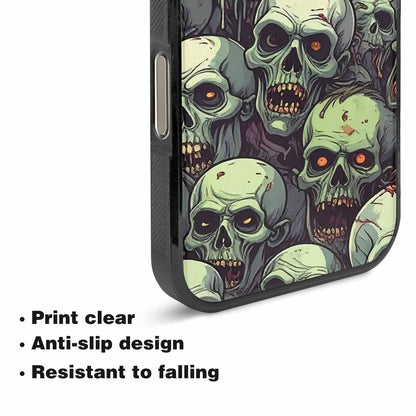 iPhone 16 Pro Case — Zombie Head Pattern Hundreds Of Small, Original Design Phone Case