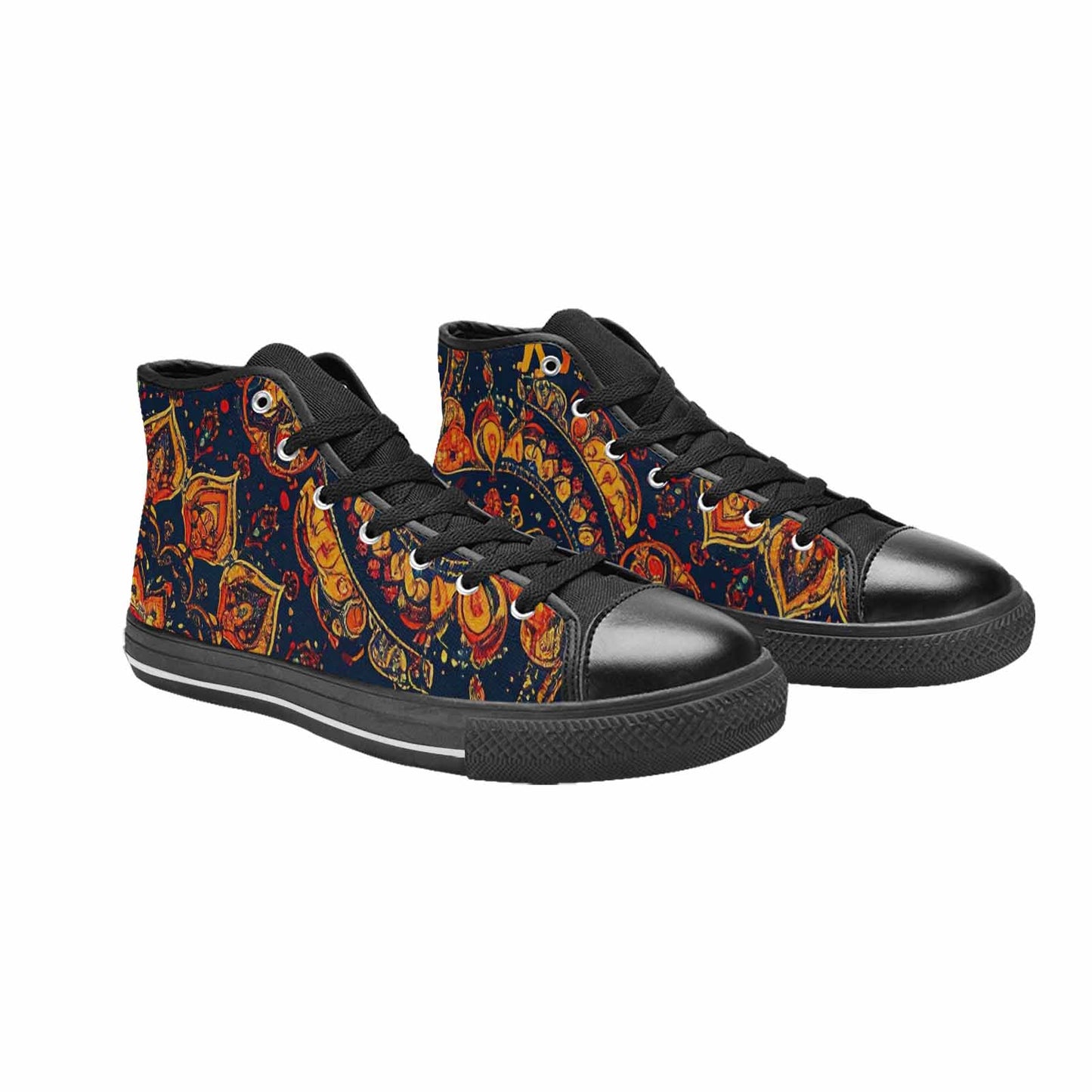 WOMEN'S Mandala Lions High Top Canvas Wallpaper Art Sneakers