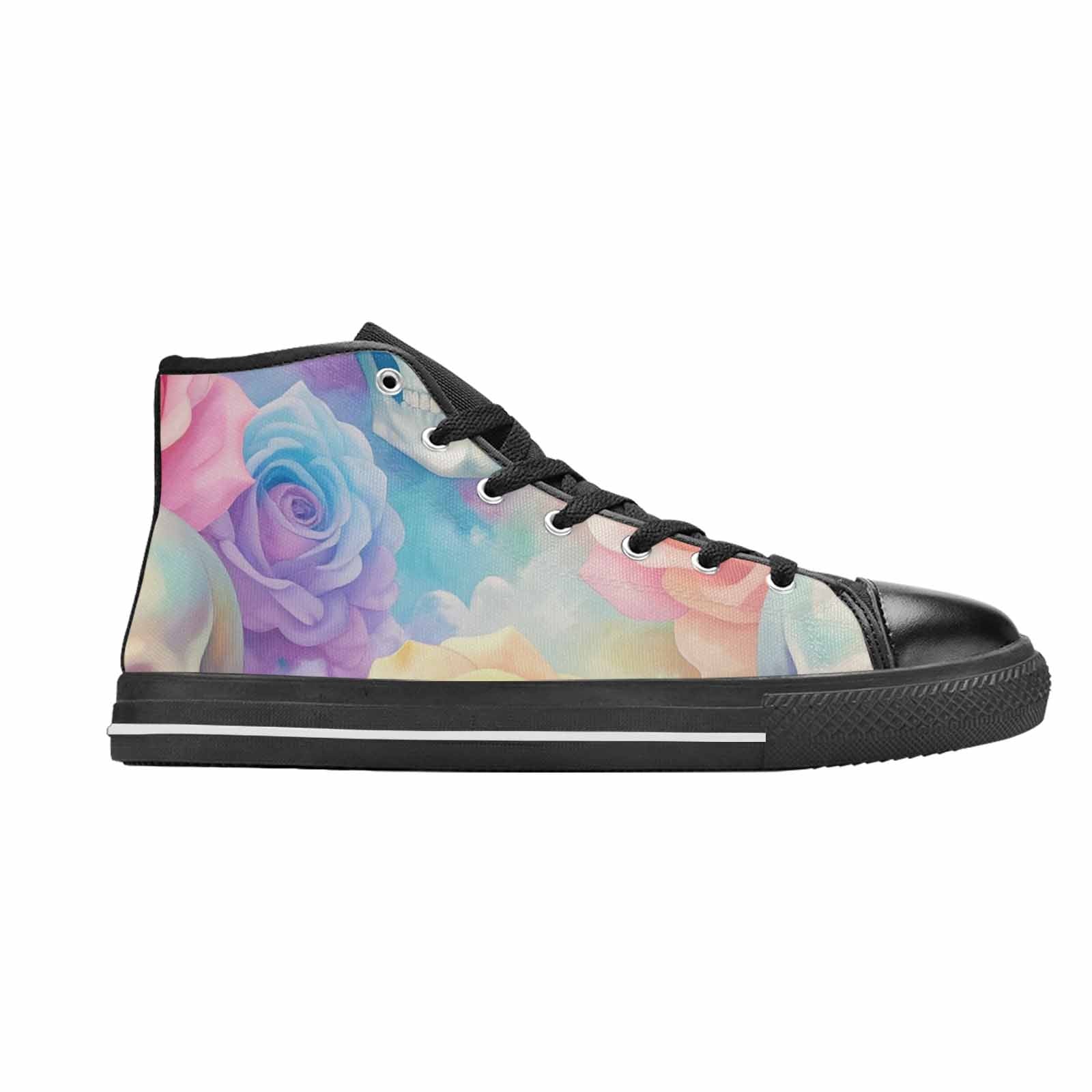 MEN'S Skulls Roses Candy Airbrush High Top Canvas Dark Academia Custom Shoes