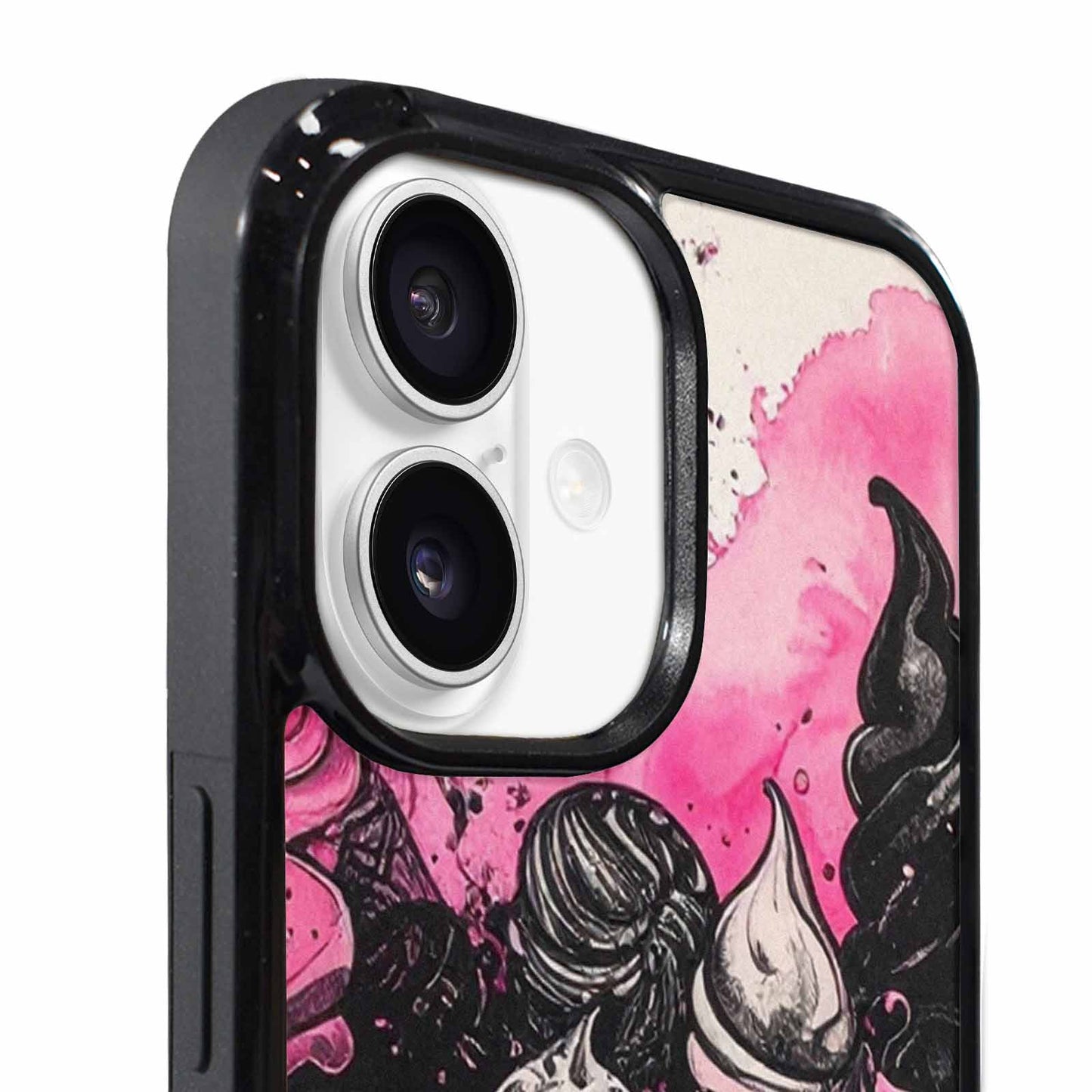 iPhone 17 Case — Black &amp; Pink Ink Original Art, Customized Protective Case