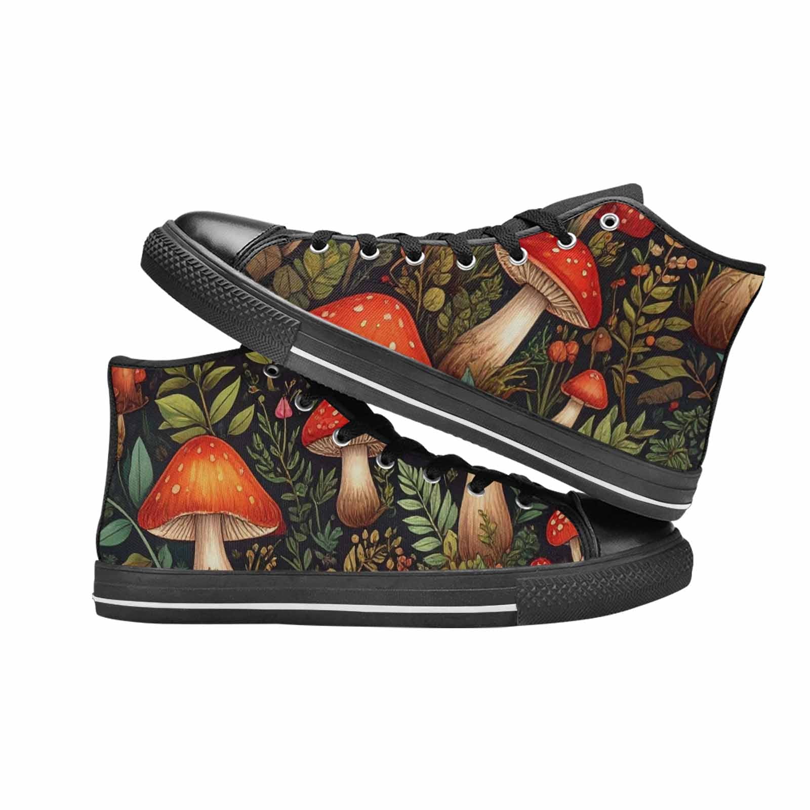 WOMEN'S Mushroom High Top Canvas Cottagecore Custom Shoes