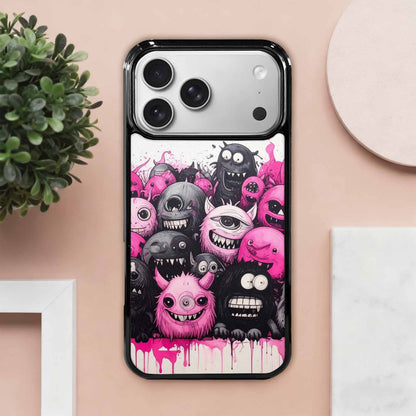 iPhone 17 Pro Max Case — Monsters (general) Black &amp; Cartoon Cute, Custom Phone Case