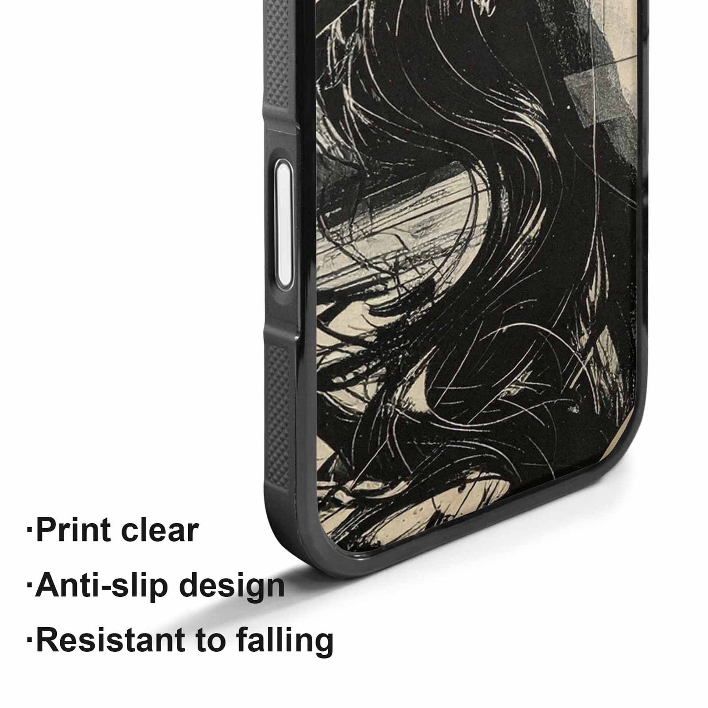 iPhone 17 Case — Black And White Solid Retro Vintage, Personalized Phone Case