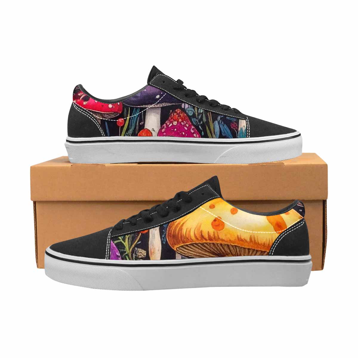 WOMEN'S Mushrooms Lace-Up Canvas Dark Academia Sneakers