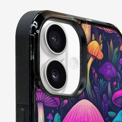 iPhone 16 Plus Case — Mushroom Psychedelic Art Seamless Pattern Vibrant, Personalized Phone Case