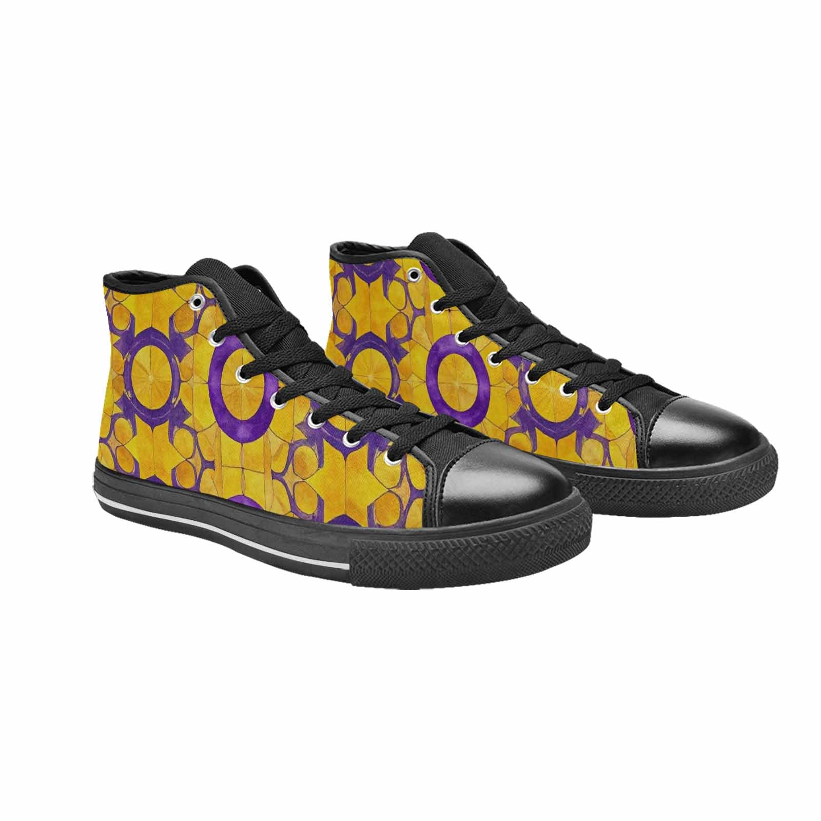 MEN'S Intersex Flag Color High Top Canvas Grunge Shoes