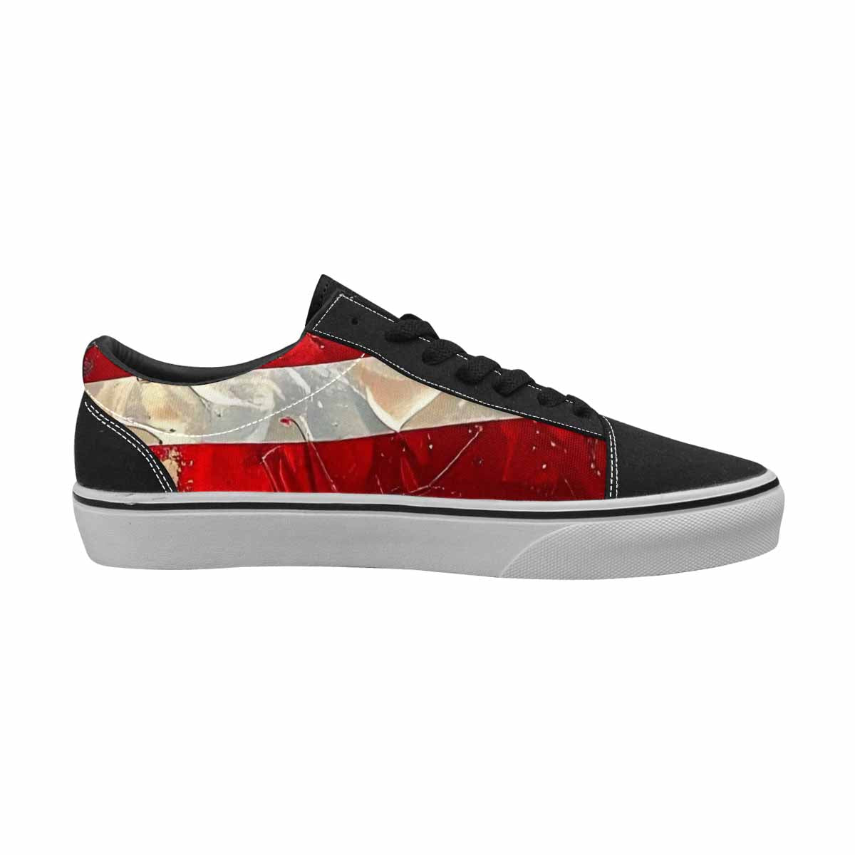 MEN'S American Flag Stars Canvas Lace-Up Neon Fantasy Custom Sneakers