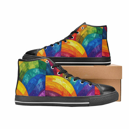 MEN'S Rainbow Pride Flag High Top Canvas Y2K Sneakers