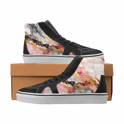 WOMEN'S Marble High Top Canvas Bold Print Wallpaper Art Custom Shoes