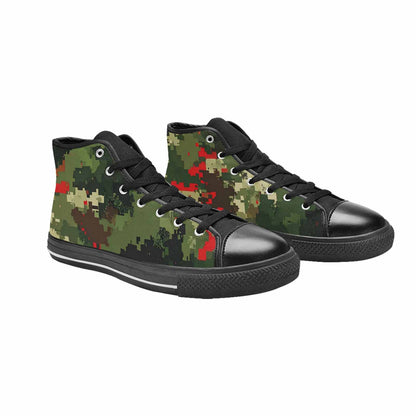 WOMEN'S Military Camouflage Blotch High Top Canvas Grunge Custom Shoes