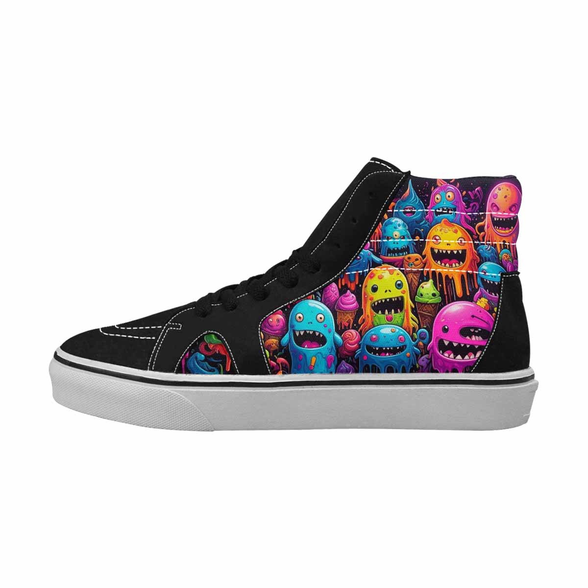 MEN'S Ice Cream Monsters  High Top Canvas Dark Academia Custom Sneakers
