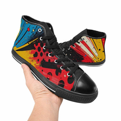 MEN'S Comic Book Halftone High Top Canvas Surreal Sneakers