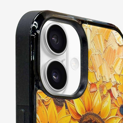 iPhone 16 Case — Impressionist Sunflower Brushstroke Pattern Hundreds Of, Custom Phone Case