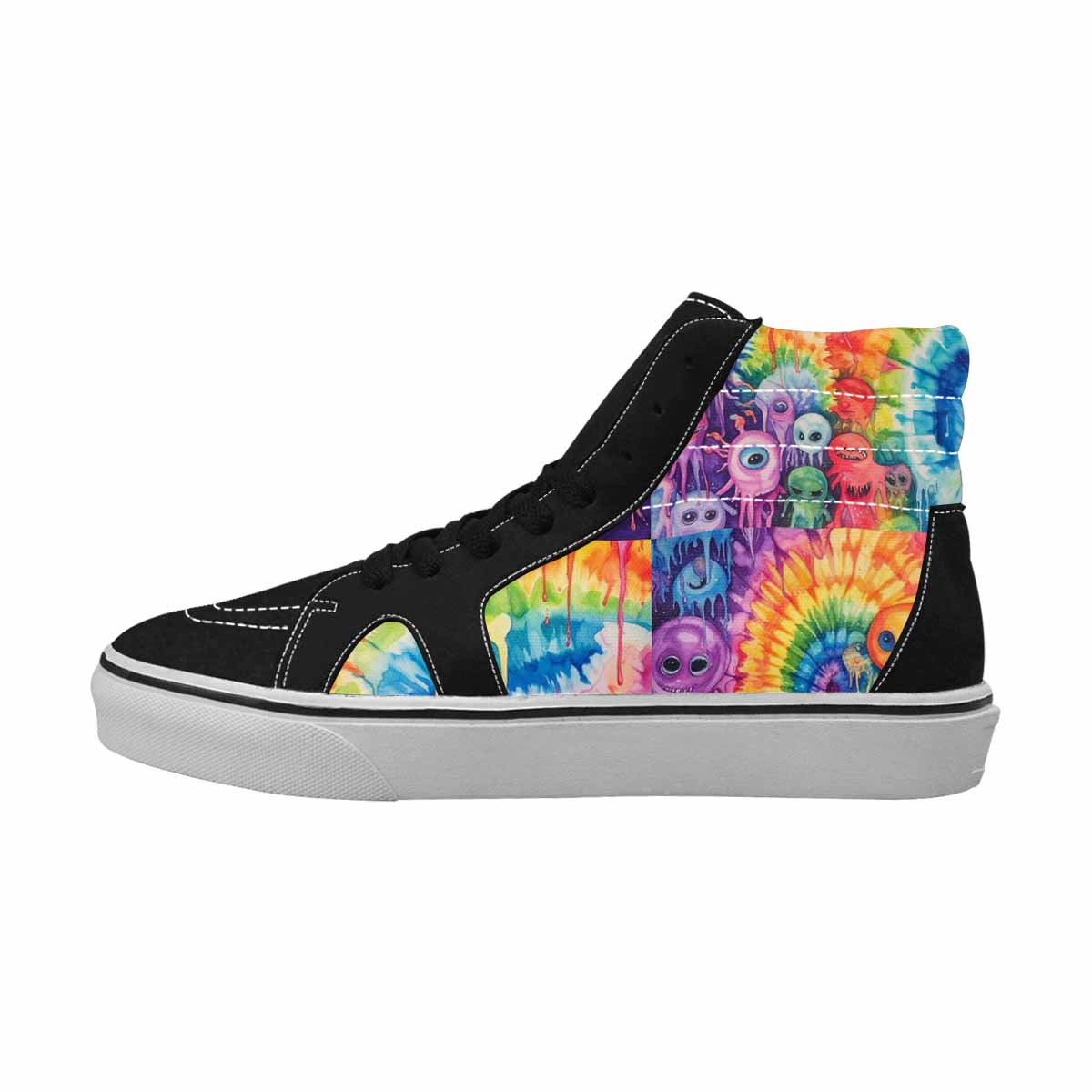 MEN'S Aliens  Tie Dye High Top Canvas Vivid Custom Sneakers