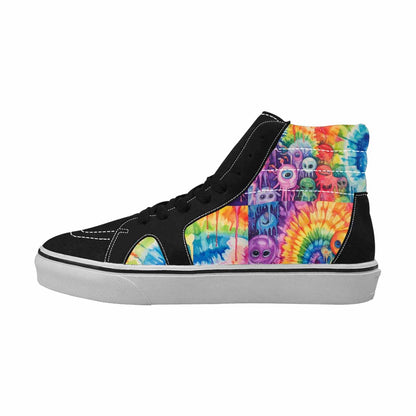 MEN'S Aliens  Tie Dye High Top Canvas Vivid Custom Sneakers