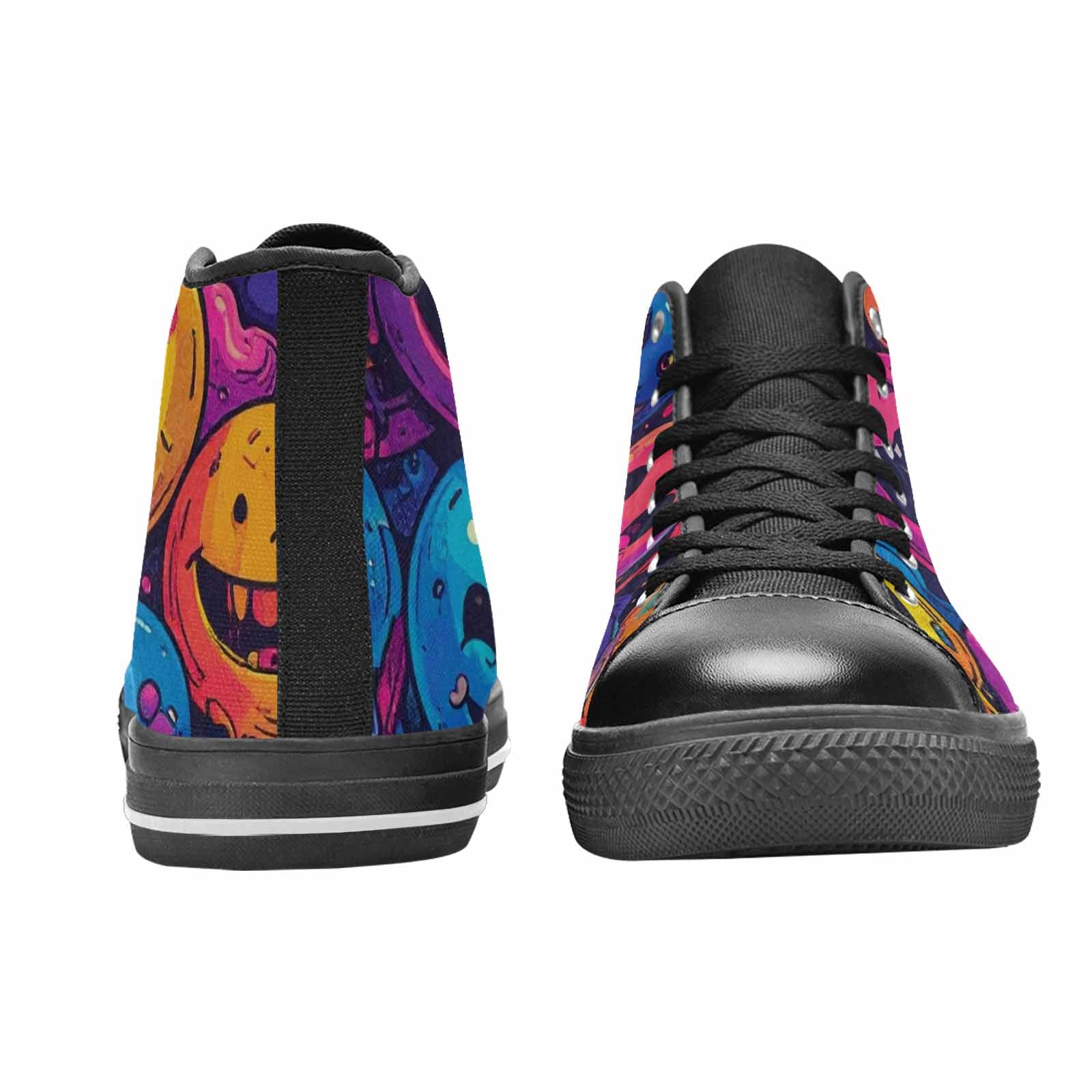 MEN'S Yellow Smiley Face High Top Canvas Y2K Custom Shoes