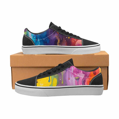 WOMEN'S Aliens  Tie Dye Lace-Up Canvas Vibrant Chaos Custom Sneakers