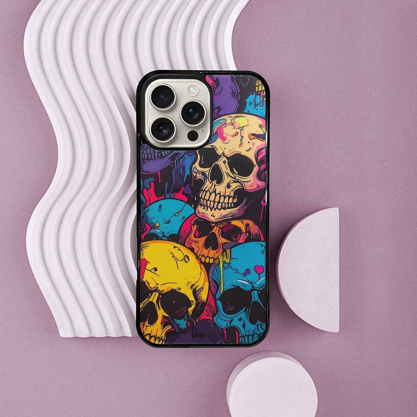 iPhone 16 Pro Max Case — 1000s Of Skulls Digital Camo Drip, Custom Phone Case