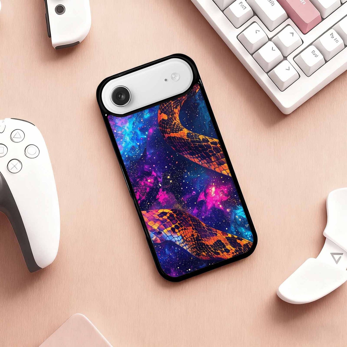 iPhone 17 Air Case — Galaxy Snake Print Galaxy Space, Unique Phone Case Design