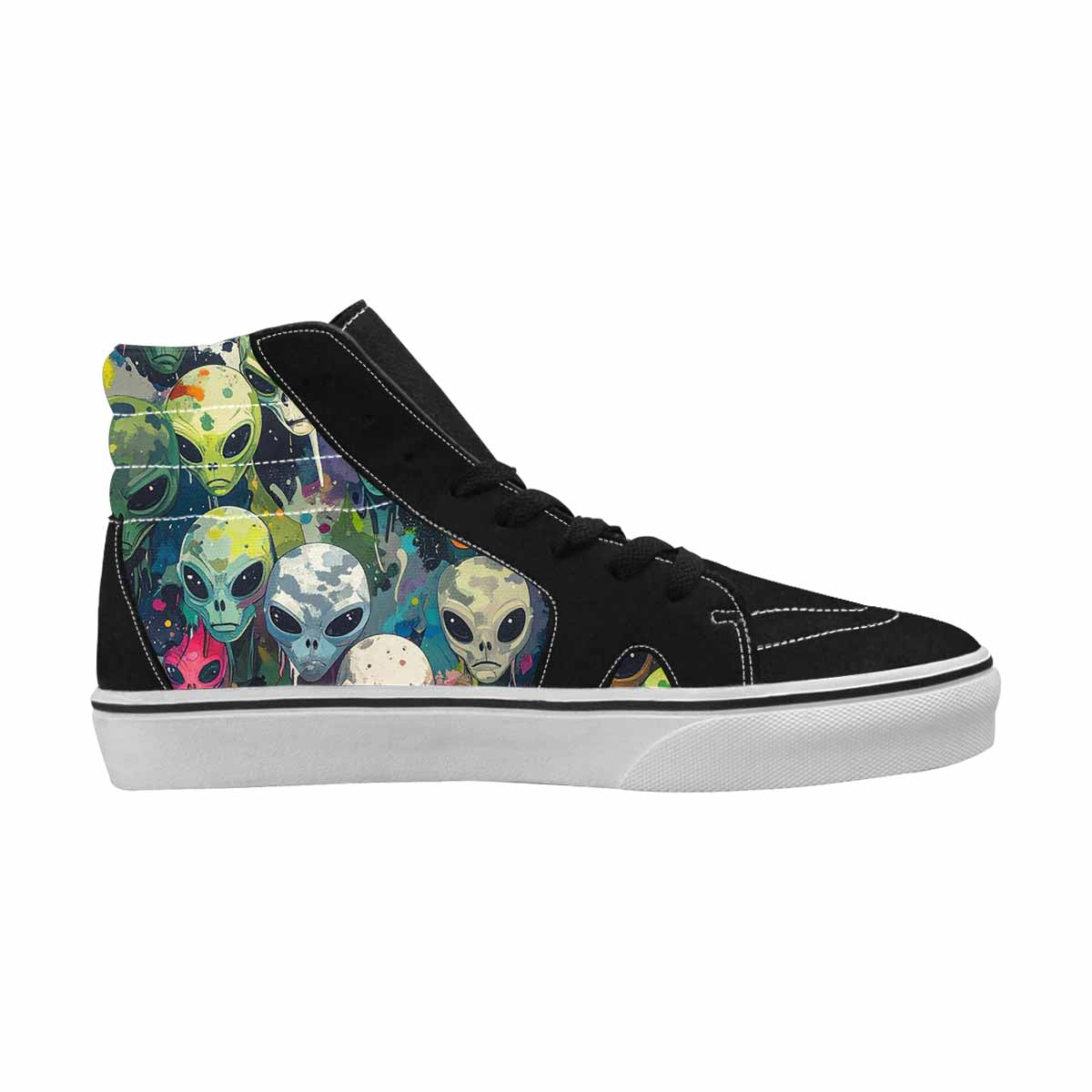 MEN'S Aliens × Camo Aliens High Top Canvas Melting Art Custom Sneakers