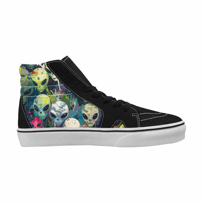 MEN'S Aliens × Camo Aliens High Top Canvas Melting Art Custom Sneakers