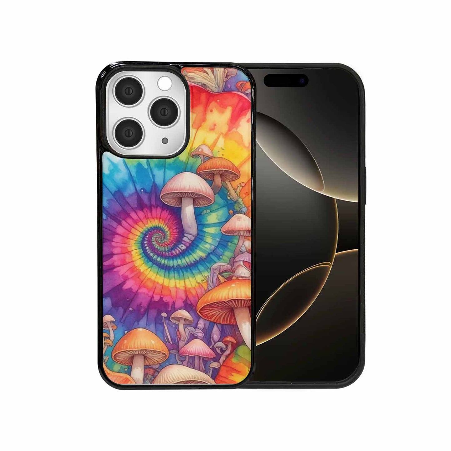 iPhone 15 Pro Max Case — Mushrooms Tie Dyemushrooms Pat 3w3, Custom Designed Case Cover