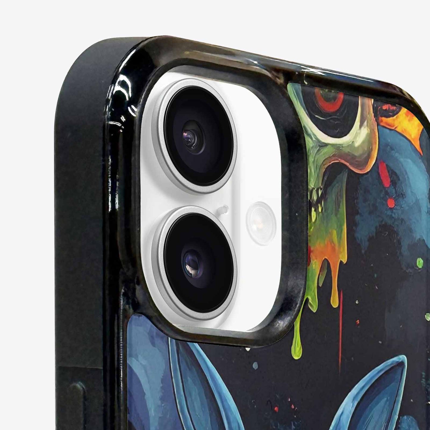 iPhone 16 Case — Radioactive Ghost Bunny Skull Sm, Custom Phone Case