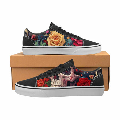 WOMEN'S Skulls Roses Melting Skulls Lace-Up Canvas Neon Fantasy Custom Shoes