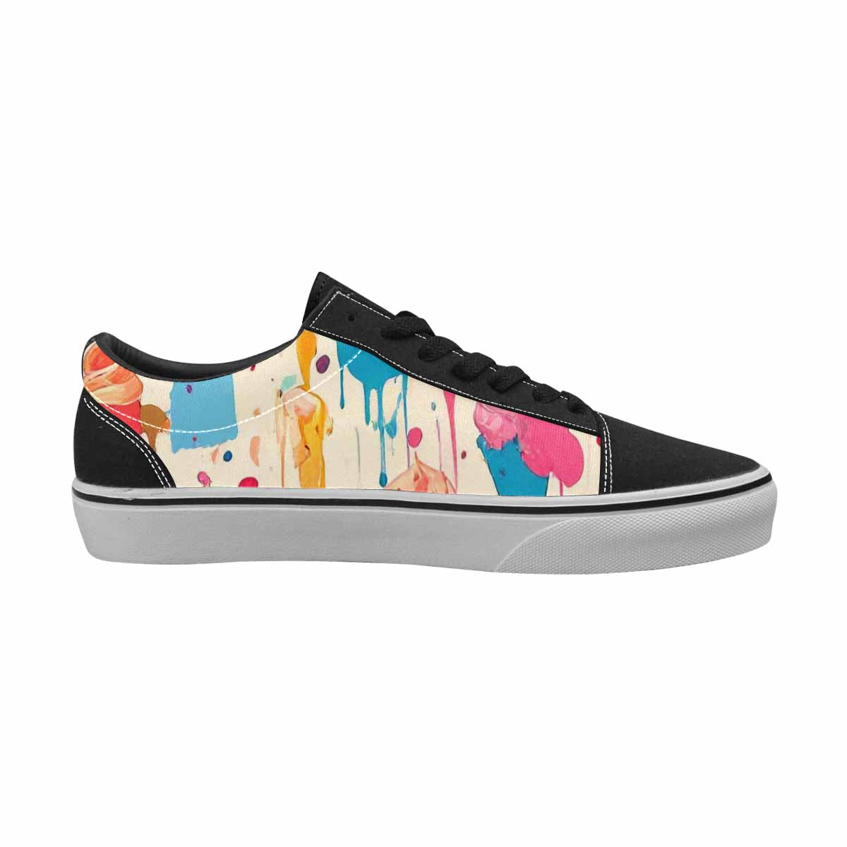 WOMEN'S Ice Cream Motif Ice Lace-Up Canvas Dark Academia Custom Sneakers