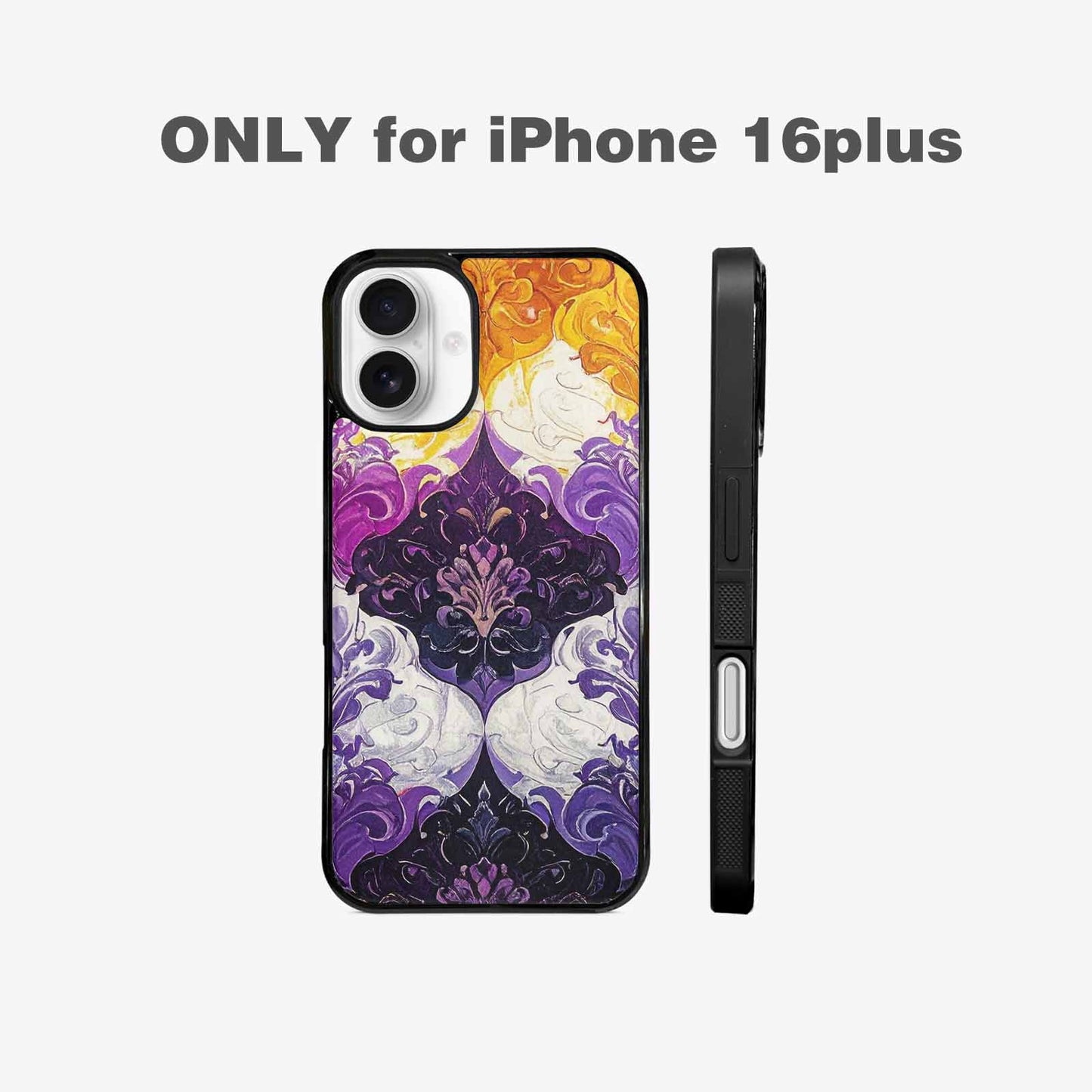 iPhone 16 Plus Case — Nonbinary Flag Color Theme Small Rainbow, Custom Printed Phone Case