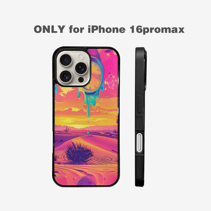 iPhone 16 Pro Max Case — Surrealist Dreamscape Pattern Melting Clocks Desert, Custom Made Phone Cover