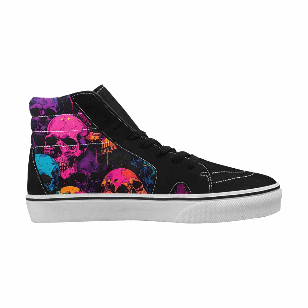 MEN'S 1000s Skulls Digital Camo High Top Canvas Vivid Custom Sneakers