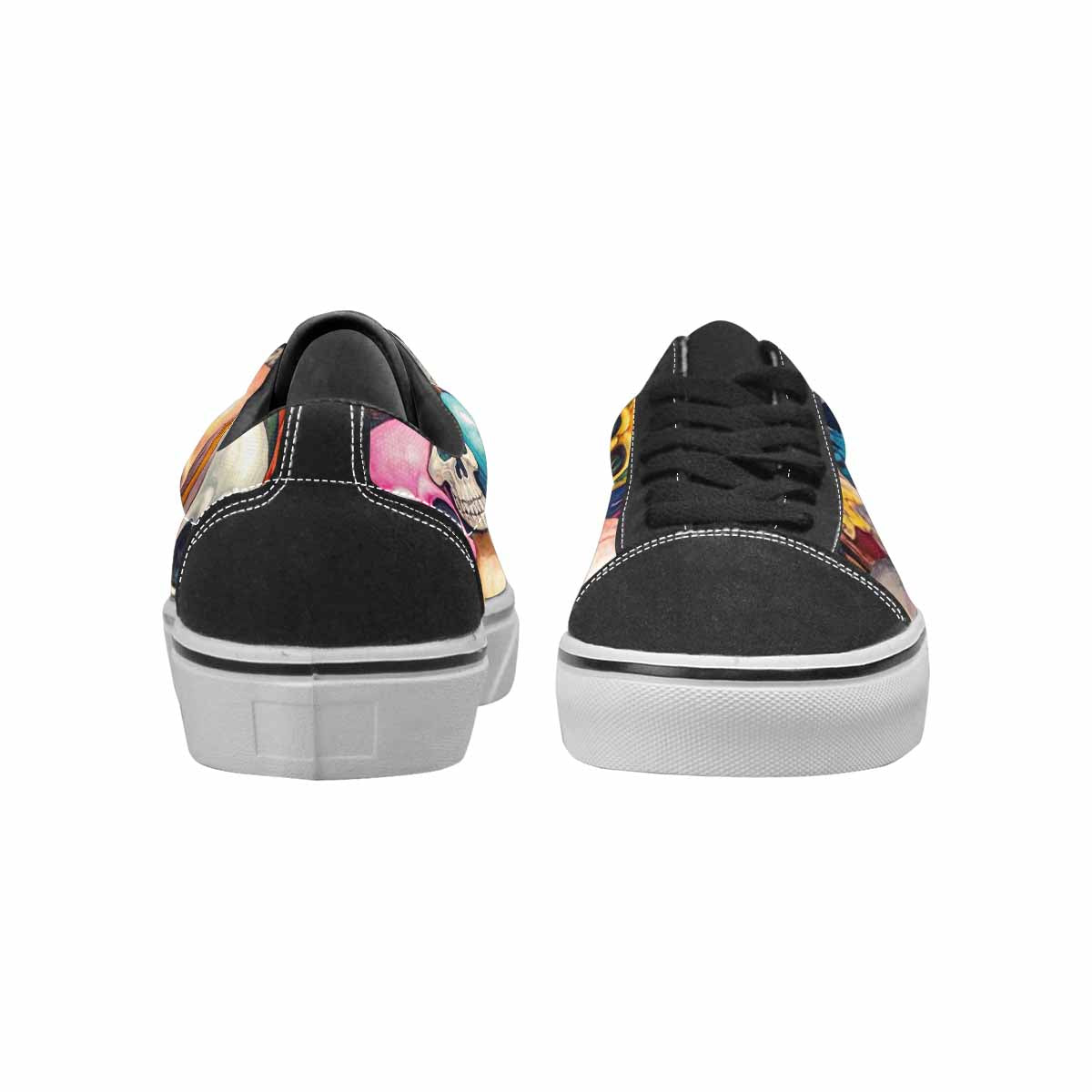 WOMEN'S Skulls  Marble Skulls Lace-Up Canvas Dark Academia Custom Sneakers