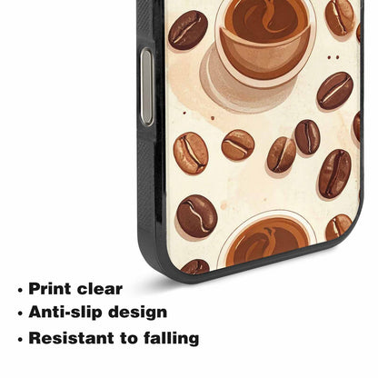 iPhone 16 Pro Case — Coffee Cup And Bean Pattern Seamless, Custom Art Phone Cover