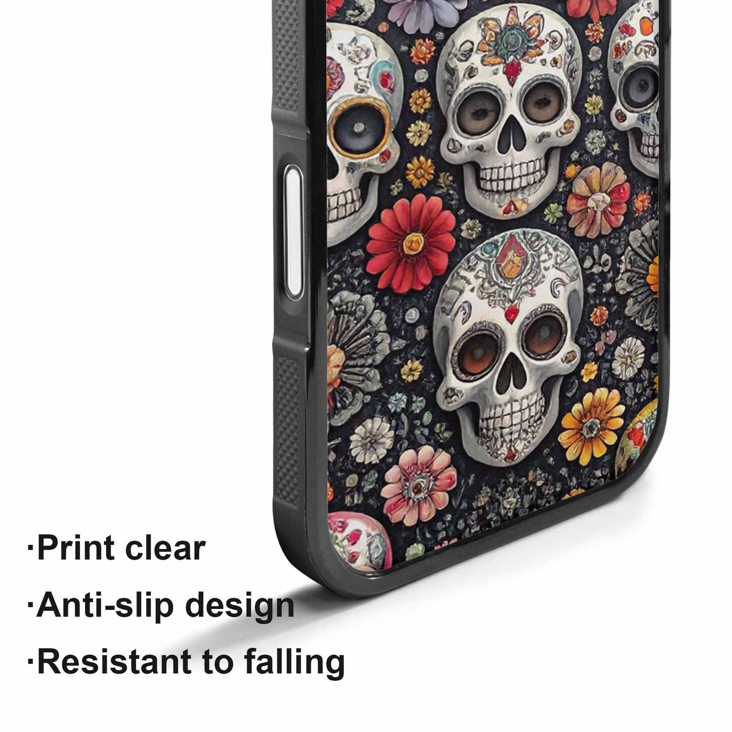 iPhone 17 Case — Greyscale Black And White Gothic Skulls, Unique Phone Case Design