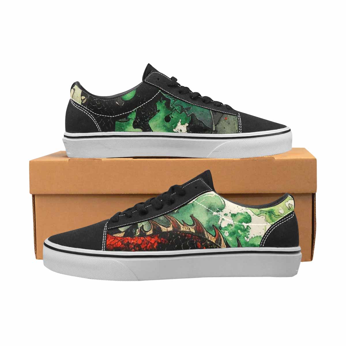 WOMEN'S Dragon Scale Lace-Up Canvas Grunge Custom Shoes