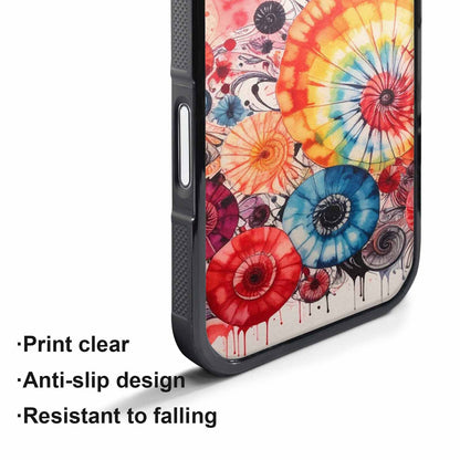 iPhone 17 Air Case — Tie Dye Swirls Black Red Tie, Custom Art Phone Cover