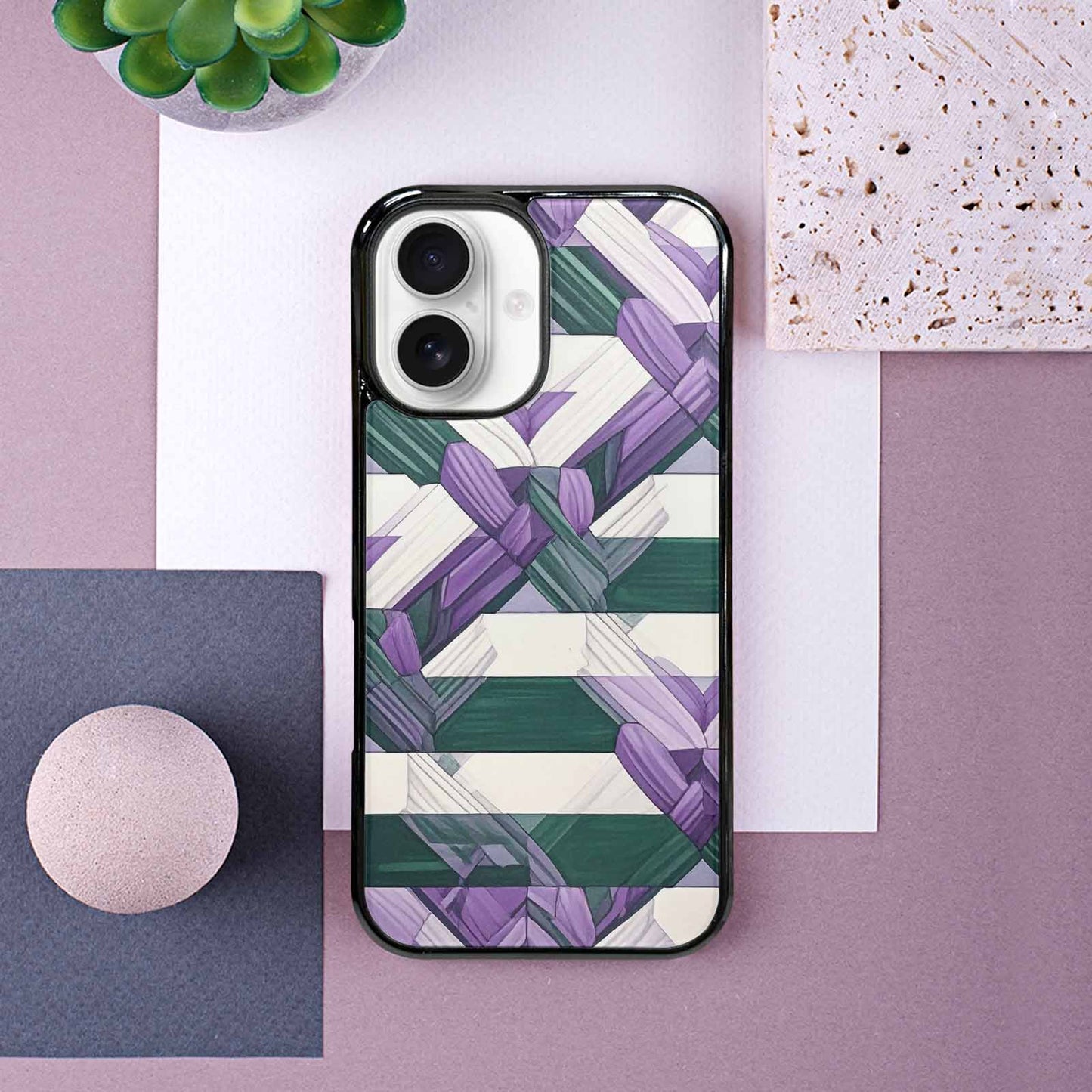 iPhone 16 Case — Genderqueer Flag Color Theme Small Rainbow, Custom Phone Case