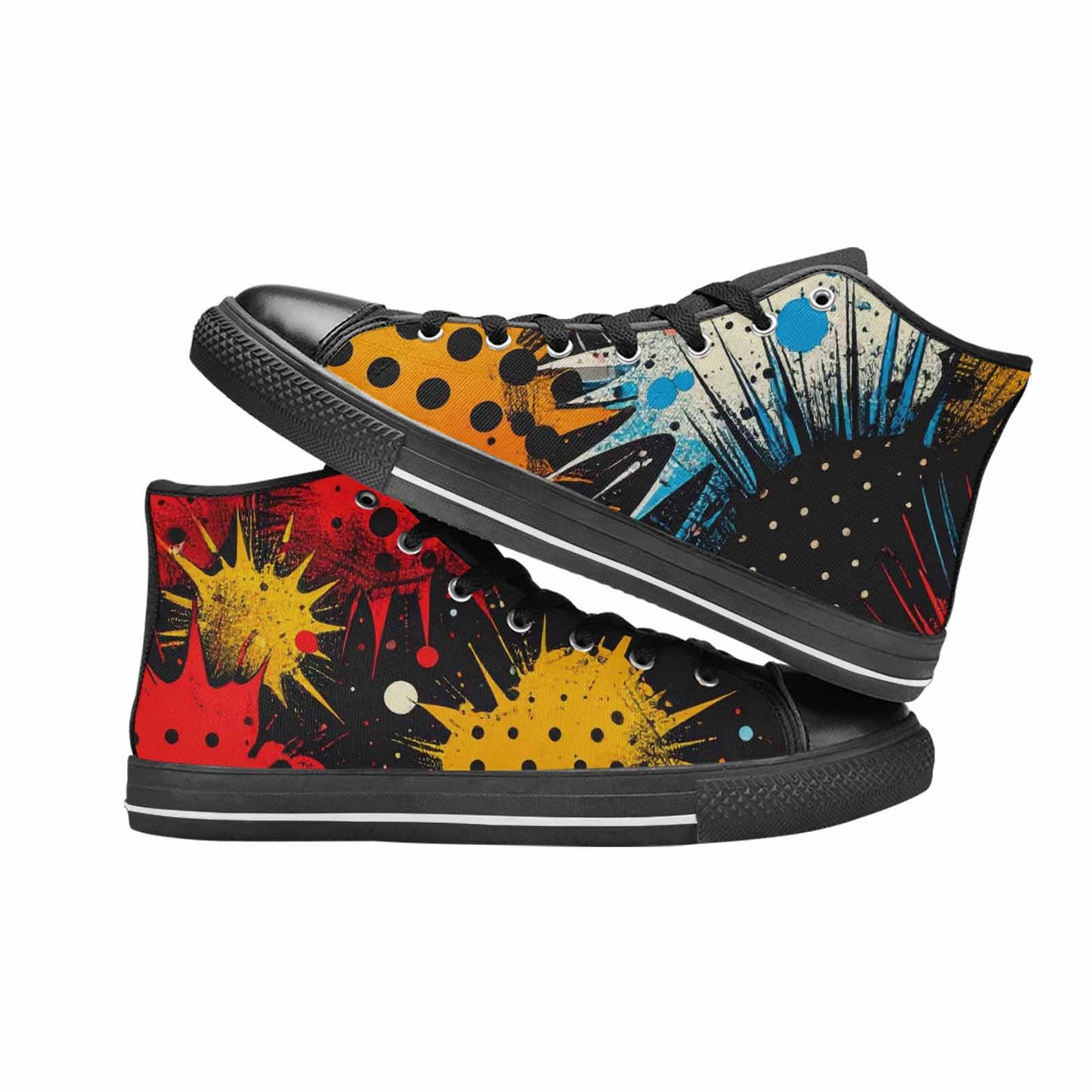 MEN'S Comic Book Halftone High Top Canvas Surreal Sneakers