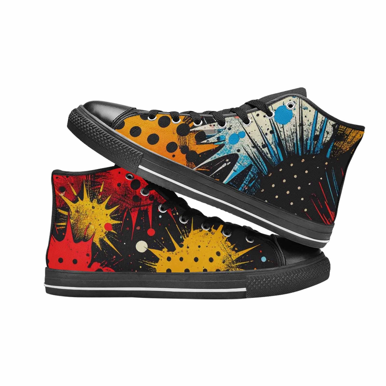 MEN'S Comic Book Halftone High Top Canvas Surreal Sneakers
