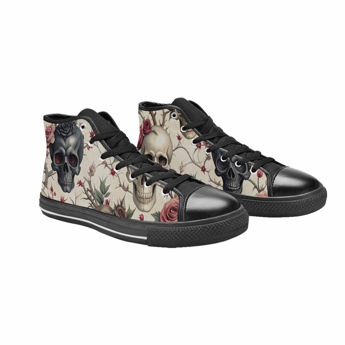 MEN'S Skulls - Roses High Top Canvas Vivid Shoes