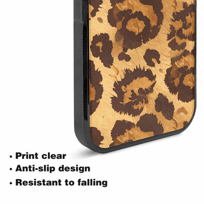 iPhone 15 Plus Case — Classic Leopard Print Warm Golden Tan, Unique Phone Case Design