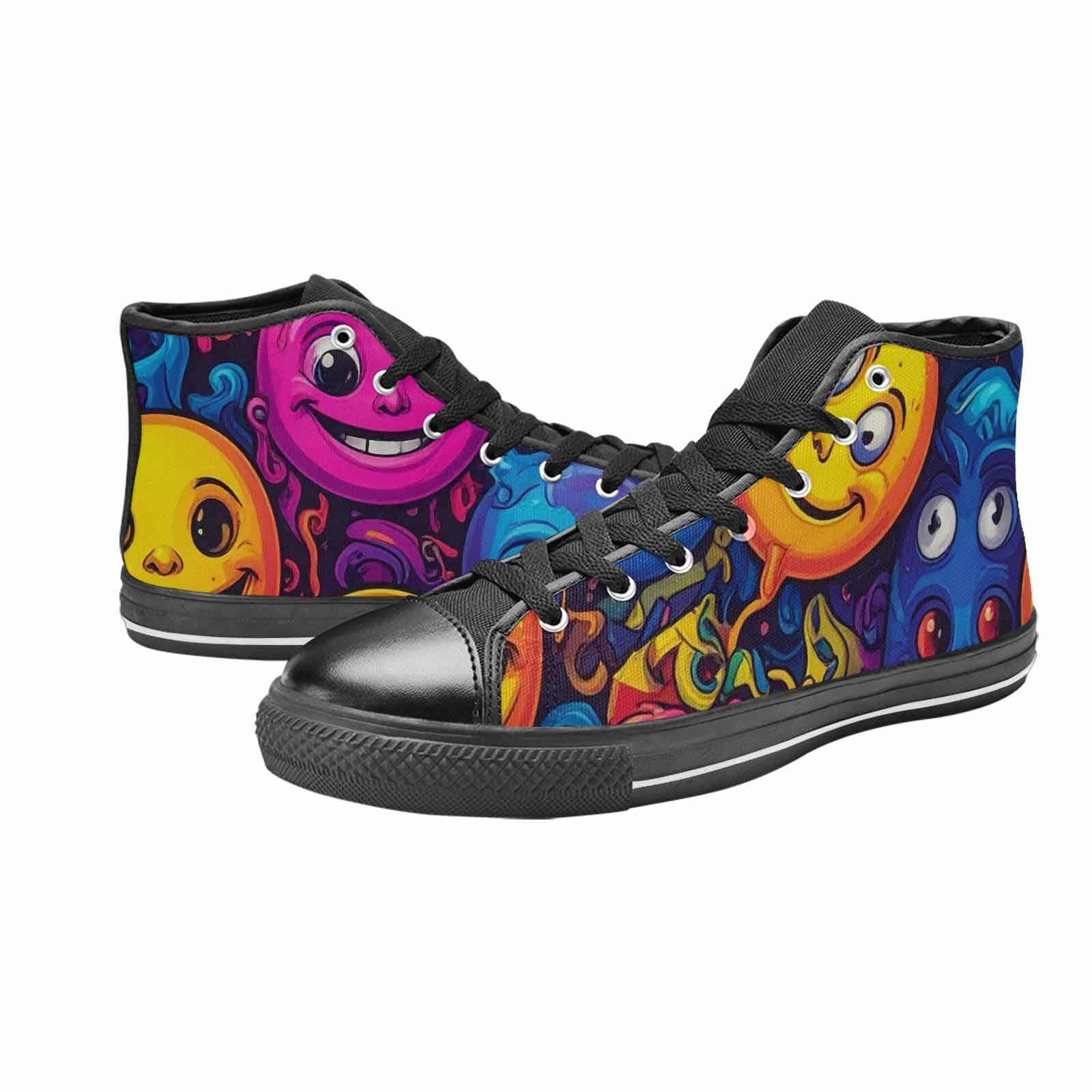MEN'S Funny Looking Cartoon High Top Canvas Neon Fantasy Sneakers
