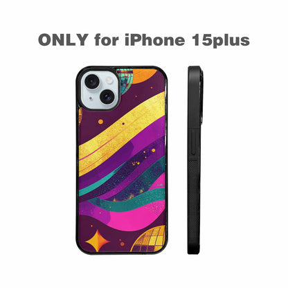 iPhone 15 Plus Case — 1970s Disco Art Pattern, Custom Designed Case Cover
