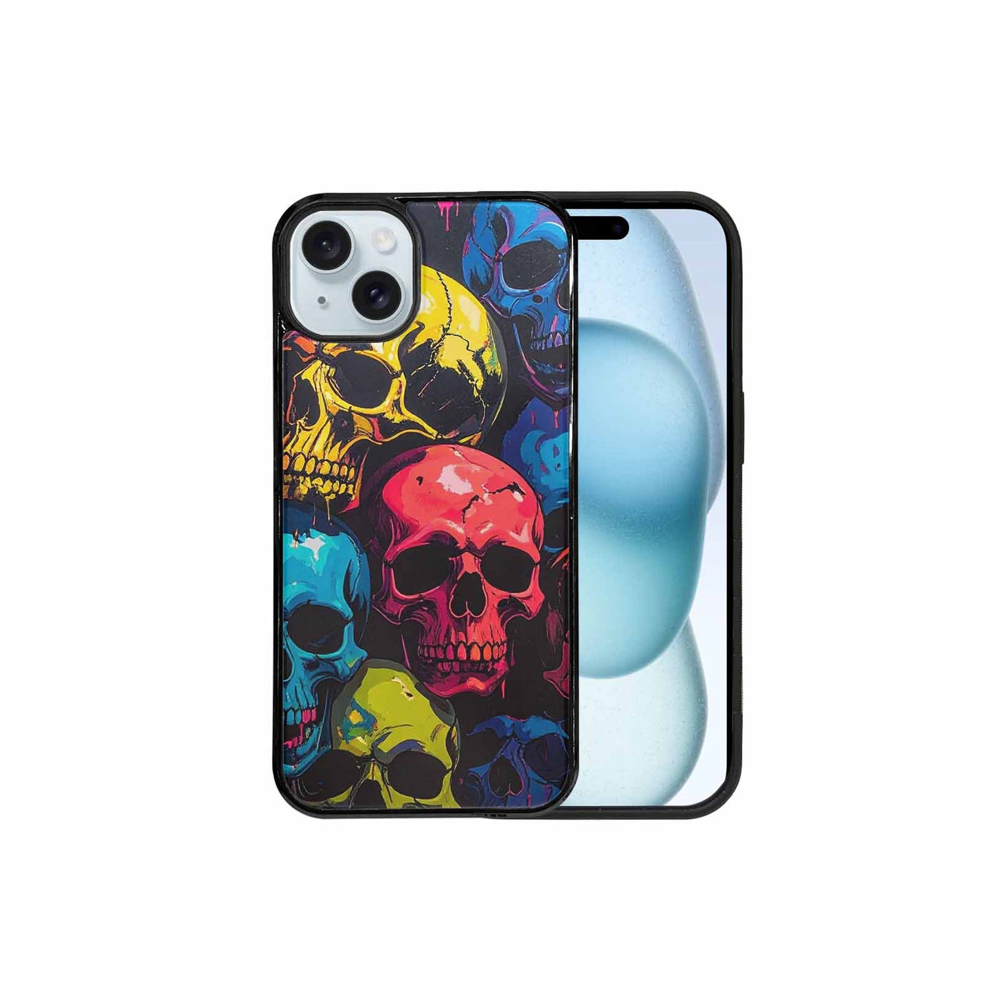 iPhone 15 Plus Case — 1000s Of Skulls Digital Camo Drip, Personalized Phone Case