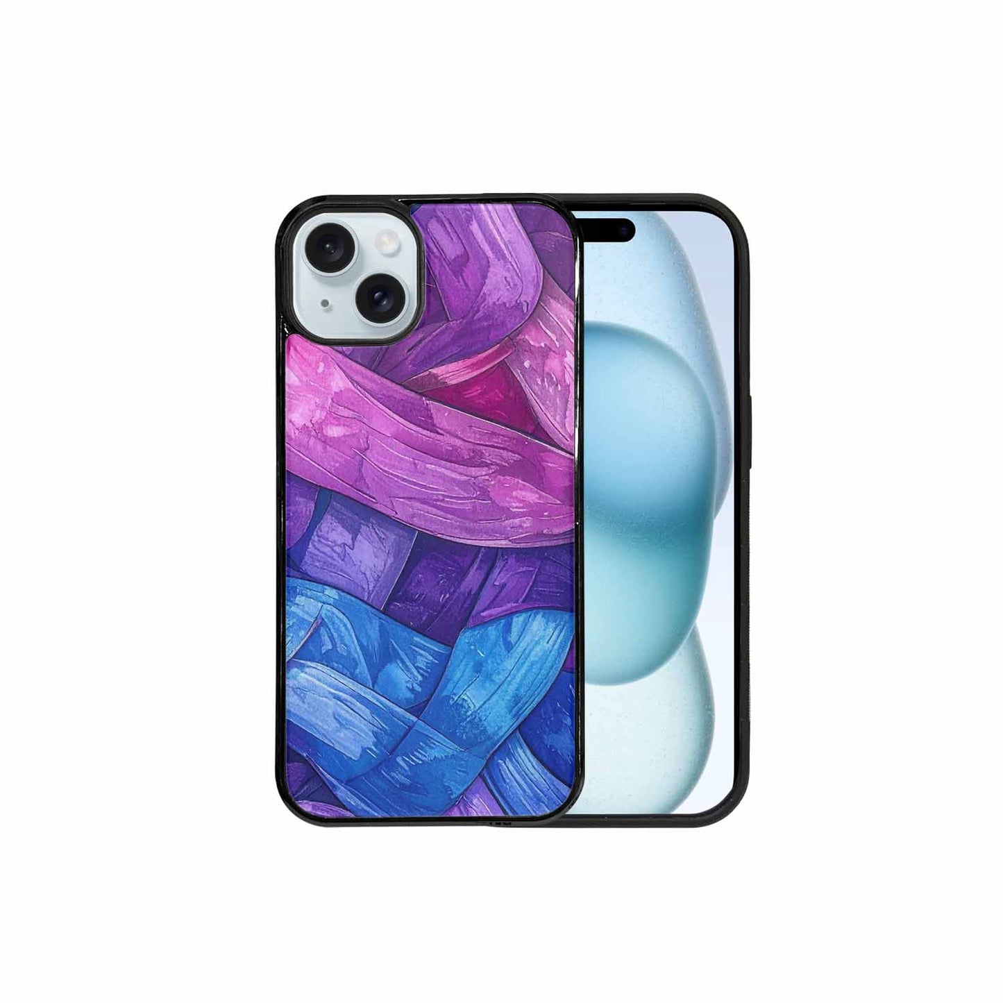 iPhone 15 Plus Case — Bisexual Flag Color Theme Small Rainbow, Custom Printed Phone Case