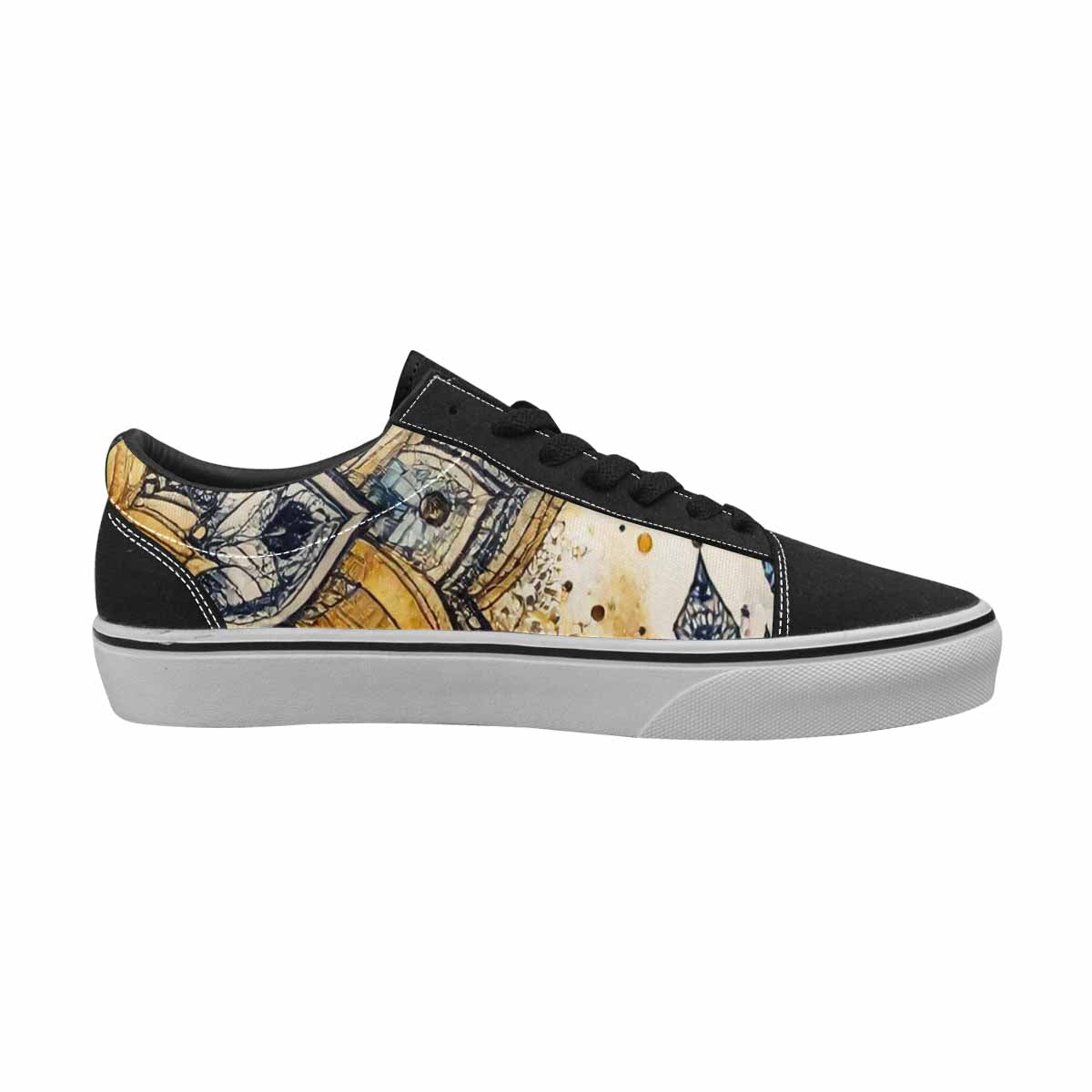 WOMEN'S Mandala Medallion Lace-Up Canvas Vibrant Chaos Custom Sneakers