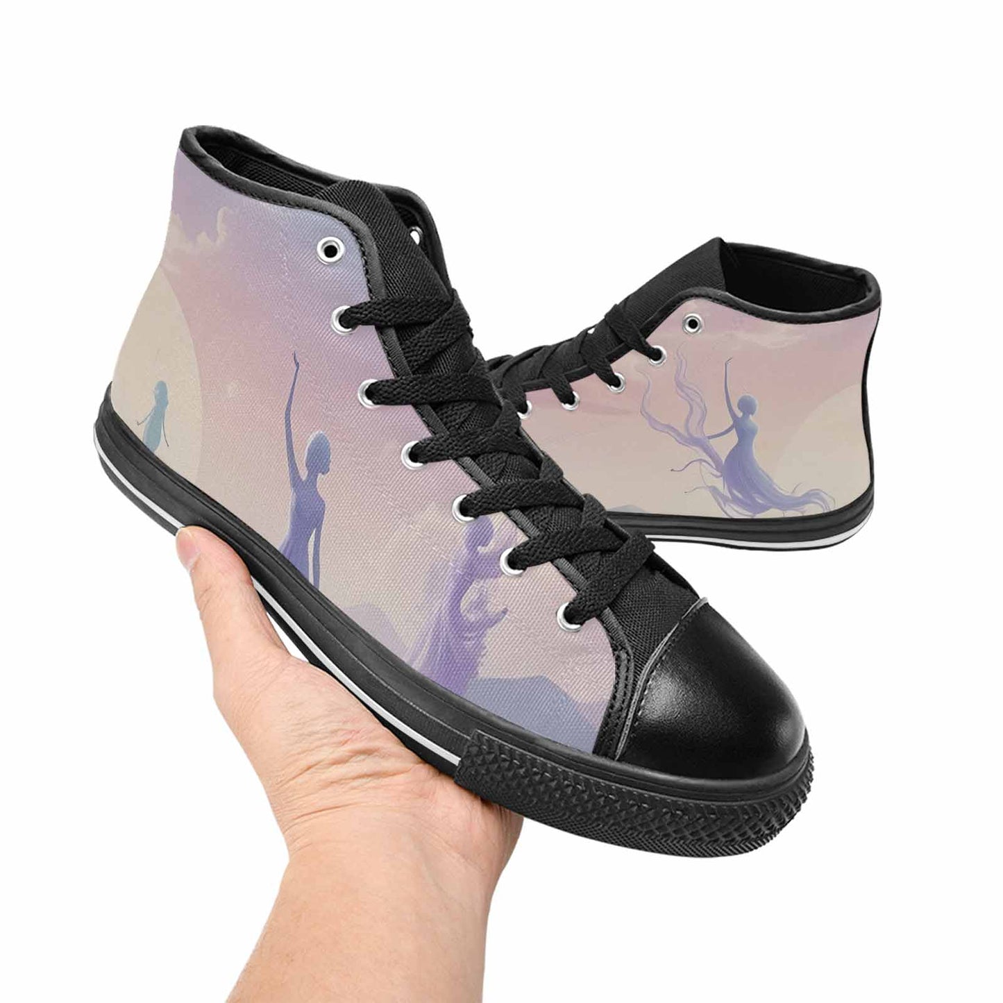 MEN'S Surrealist Dreamscape High Top Canvas Dark Academia Shoes