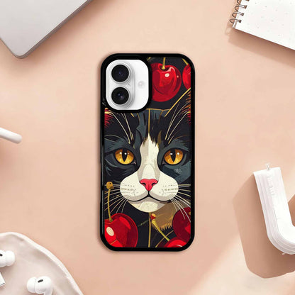 iPhone 17 Case — Retro Cherry Cat Retro Vintage, Custom Designed Case Cover